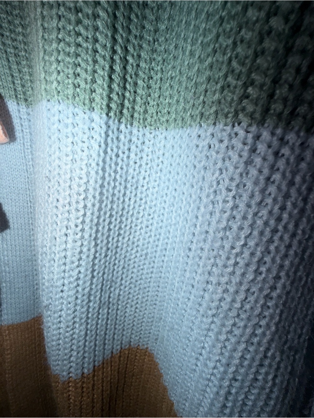 Full Circle Trends Striped Knit Sweater Medium Tie Back Pastel Chunky Boho - Picture 4 of 8